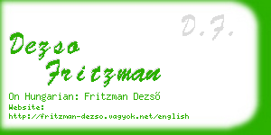 dezso fritzman business card